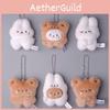 Soft Plush Bunny And Bear Keychain Toy With Pp Cotton Filling For Kids Gift