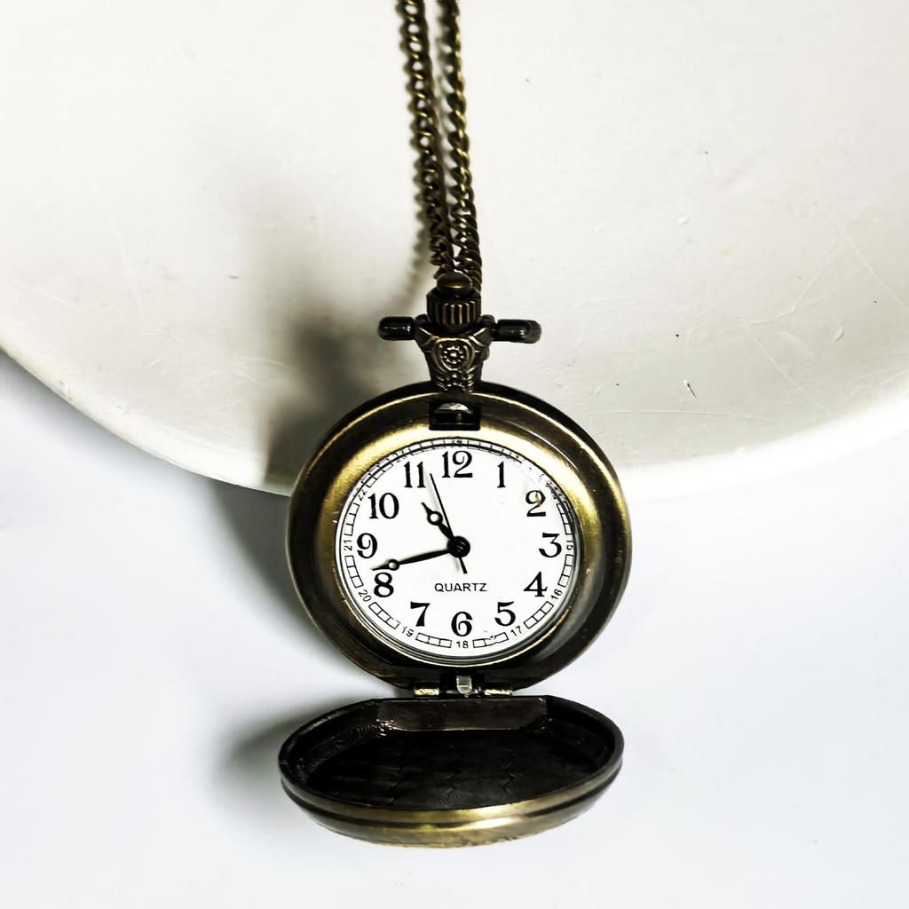 Genshin Kids' Retro Flip Pocket Watch with Custom Photo Options