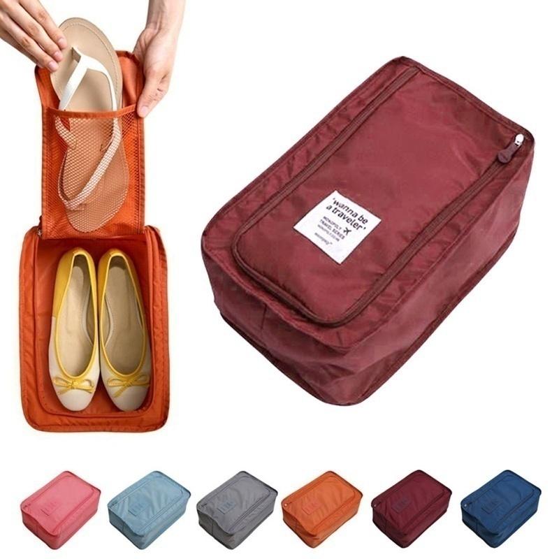 Portable Travel Shoes Storage Outdoor Tote Pouch Zip Waterproof Bag Organizer