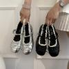 Lace Women Flats Mary Jane Shoes Round Toe Shallow Ladies Casual Ballet Style Shoes Soft Leather Eelgant Dress Shoes 2025