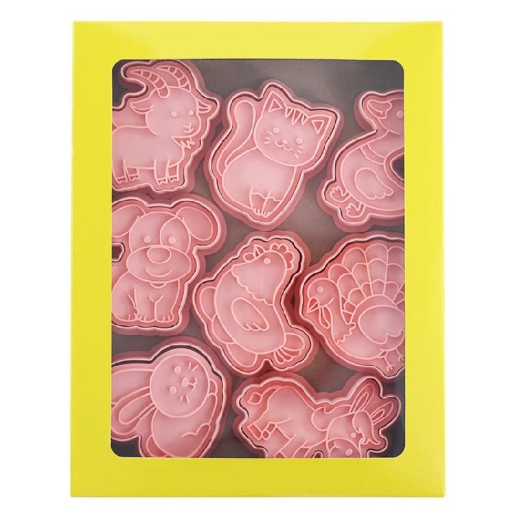 8Pcs Plastic Biscuit Molds Cookie Stamps DIY Cake Molds Kitchen Cooking Tool