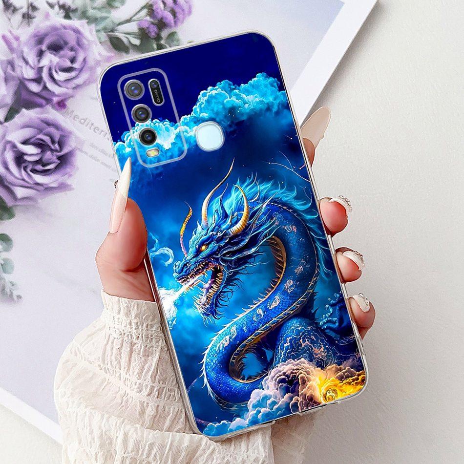 For Vivo Y50 Y30 Y30i 1935 1938 Cool Dragon Tiger Painted Phone Case For Vivo Y30 Y30i Y50 Soft Silicone TPU Cases