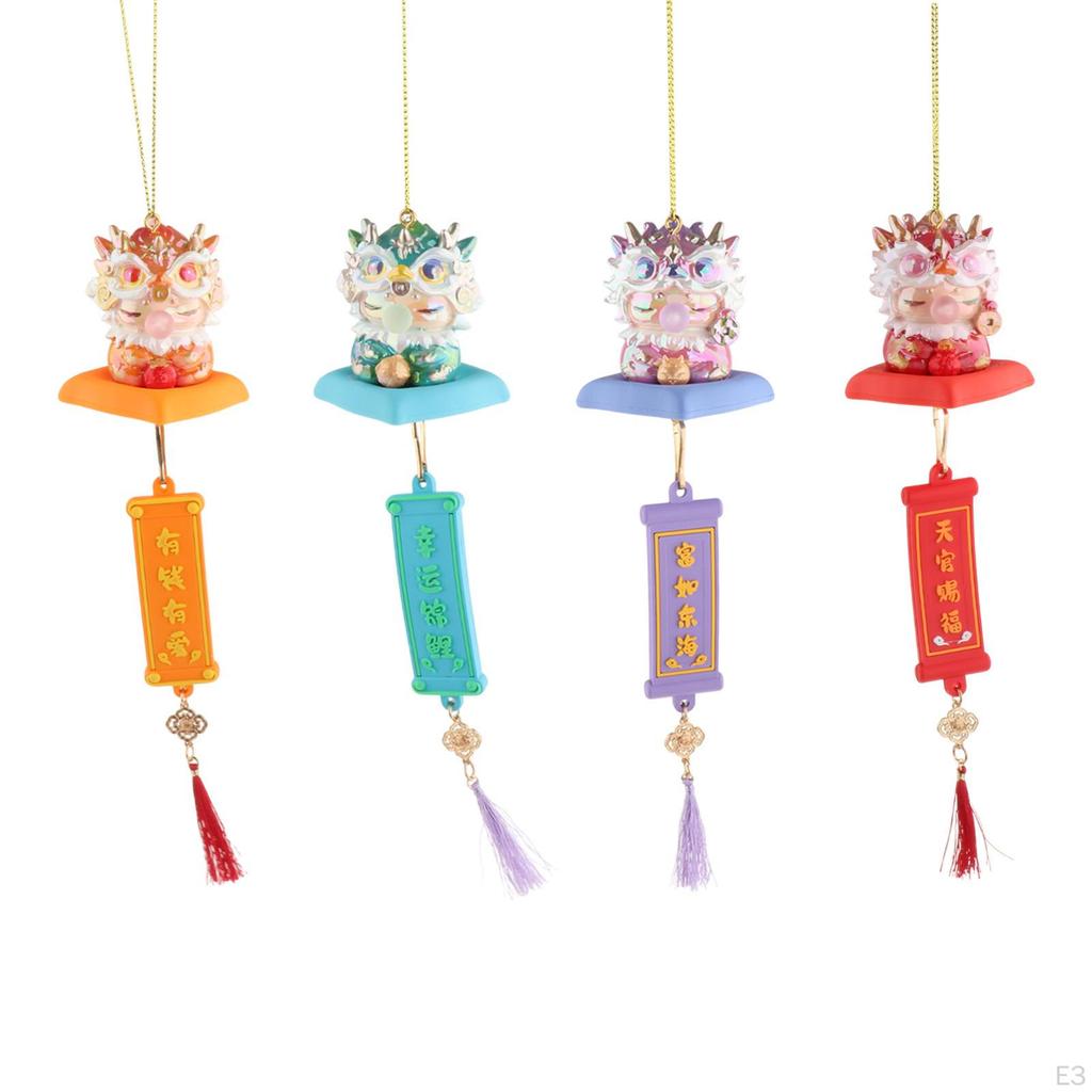 Auto Rückspiegel Anhänger Drachen Statue Hängeornament Autozubehör mit Quaste für Wohnmobile