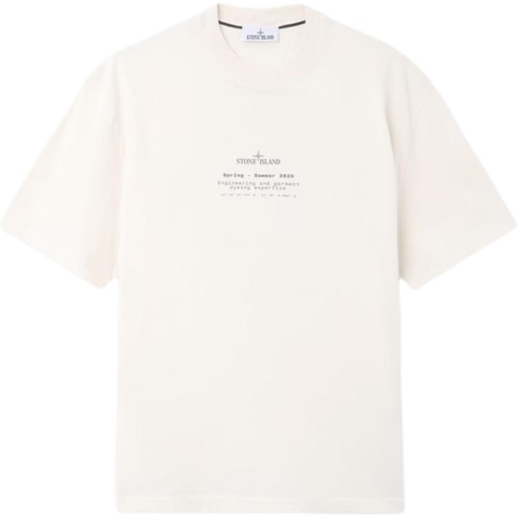 STONE ISLAND Мужская футболка с логотипом, с коротким рукавом, с круглым вырезом, топы L1S152100001S0285-V0093 L