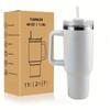 Fashionable 40-ounce stainless steel cup with handle, vacuum insulated travel cup, leak-proof double-wall hot cup, sports water bottle