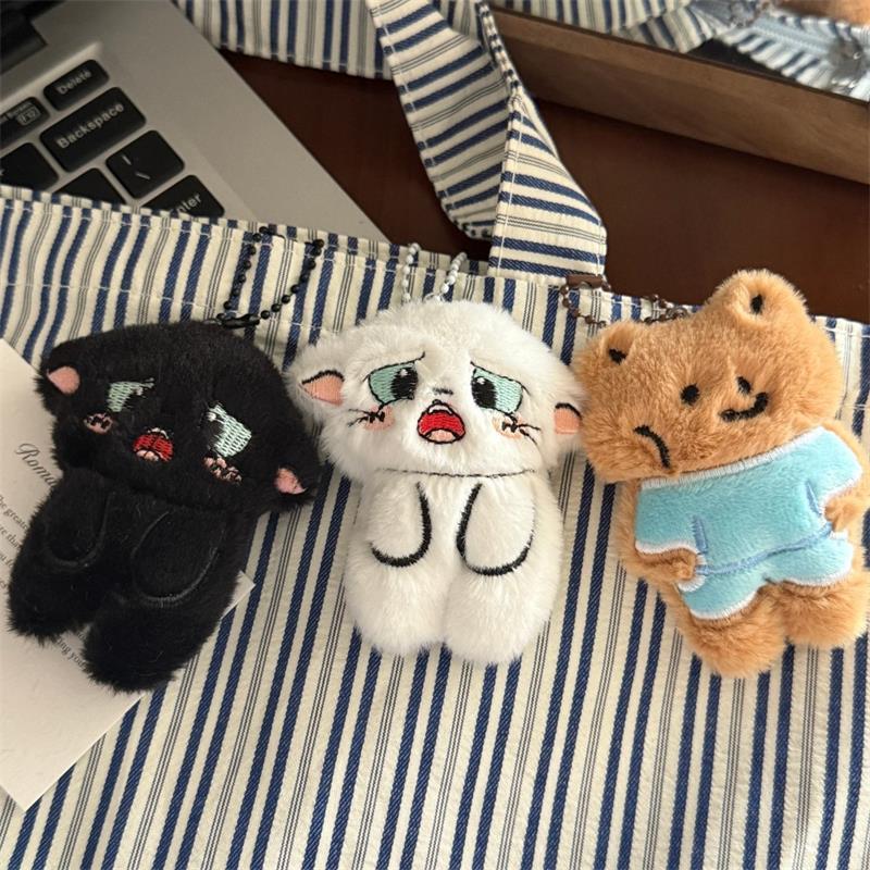 2/3 Pcs Cute Kitten Cat Plush Doll Toy Keychain Pendant Bag Hanging Ornament Backpack Charm Keyring Girl Birthday Christmas Gift