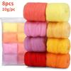 8 Colors DIY Wool Roving Needle Felting Wool Felting Fibre Handmade Material For Beginners Needle Felting Product Making
