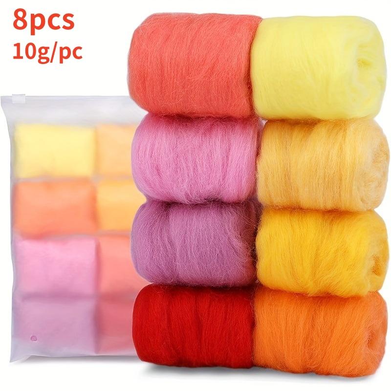 8 Colors DIY Wool Roving Needle Felting Wool Felting Fibre Handmade Material For Beginners Needle Felting Product Making