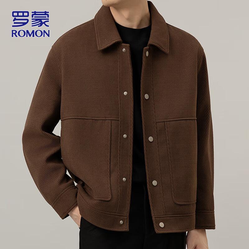 ROMON Men's Casual Collared Jacket