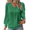 Women's Fashion Casual Spring Fall Solid Color Print Pullovers & Long Sleeves V-Neck Blouses & Shirts