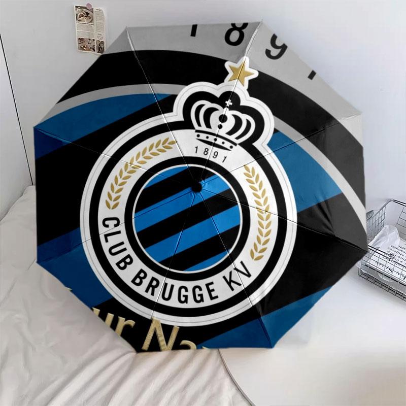 1 PC Automatic Folding Umbrella - Club Brugge KV Custom Name Pattern, Portable & Foldable Design with 8 Ribs, Christmas Birthday Gifts