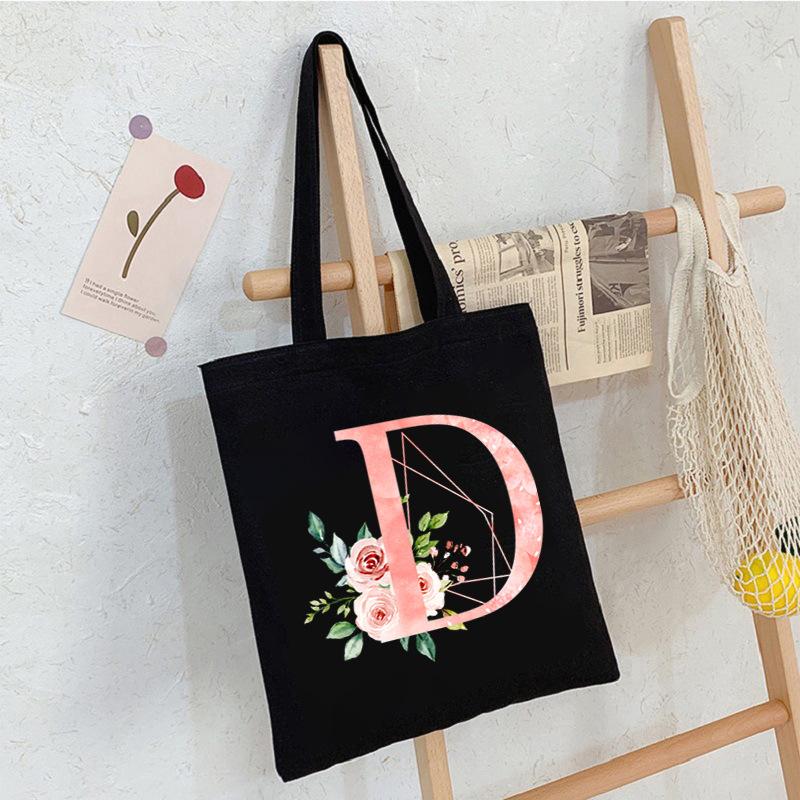 Alphabet Letter A-Z Printed Shoulder Bag Female Casual Student Crossbody Bag Large Capacity