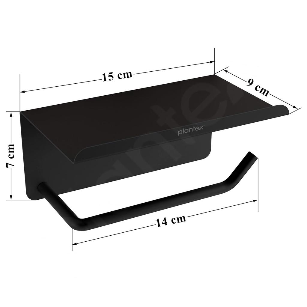 Stainless Steel Toilet Paper Holder/Toilet Paper Roll Holder for Bathroom/Tissue Roll Holder with Mobile Stand/Bathroom Accessories - (Black)