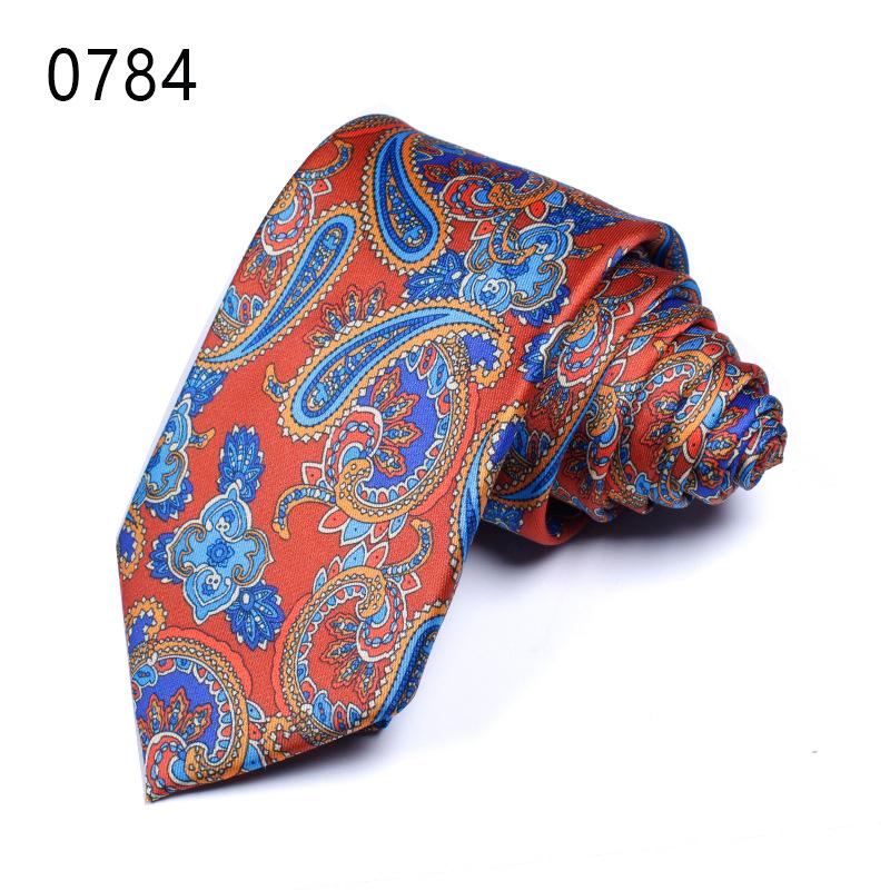 Cravată cu flori de caju Mătase imitație Cravată pentru bărbați Mătase poliester Cravată imprimată