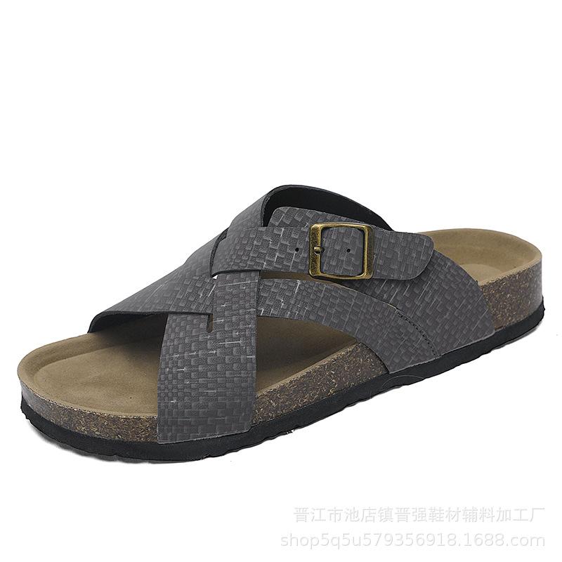 Summer new beach shoes outdoor outing platform men's dual-purpose non-slip sandals men's cork cool slippers