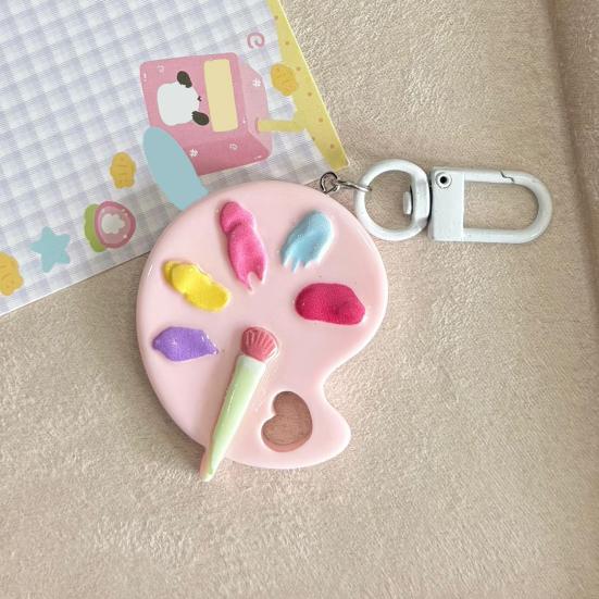 Keychain Pendant Artist Palette Brush Design Keychain Pendant with Metal Lobster Buckles Bags Keys Backpacks Keyring