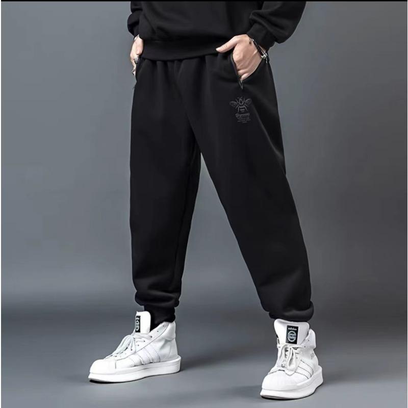 Trendy Oversized Men's Loose-Fit Straight-Leg Wide-Leg Casual Stretch Sports Trousers with Drape