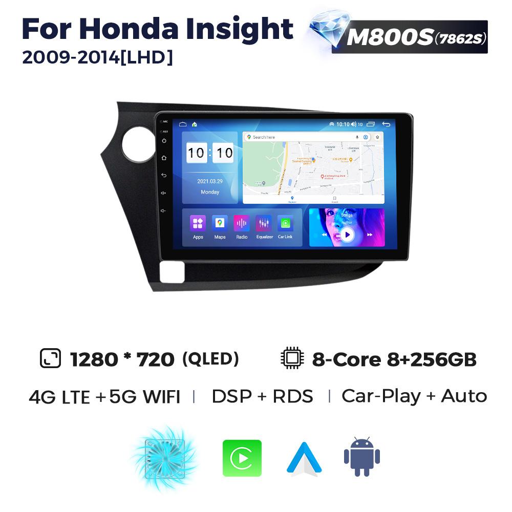 Radio auto Android 9 inch pentru Honda Insight 2009-2014, player video multimedia, Carplay, navigație GPS, suport 4G LTE + WIFI DSP + RDS