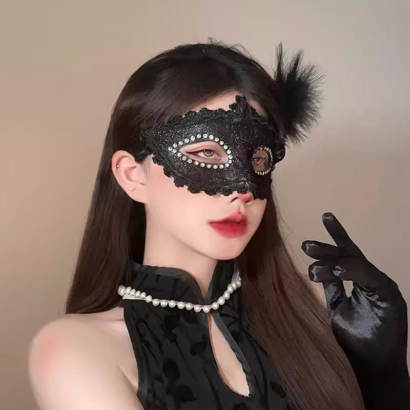 

Перо Женская Маскарадная Маска Кружево Цветок Половина Лица Сексуальный Косплей Вечеринка Выпускной Женская Маска Вечеринка Макияж as the picture