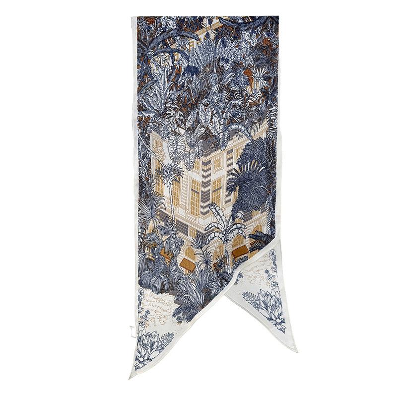 Spring Summer Trendy Age Reducing Mom New Thin Scarf Holiday Gift Niche Retro Secret Forest Printed