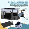 Foldable Dog Pen with Storage Bag for Indoor/Outdoor Use, Portable Pet playpen, with Ground Stakes - Grey