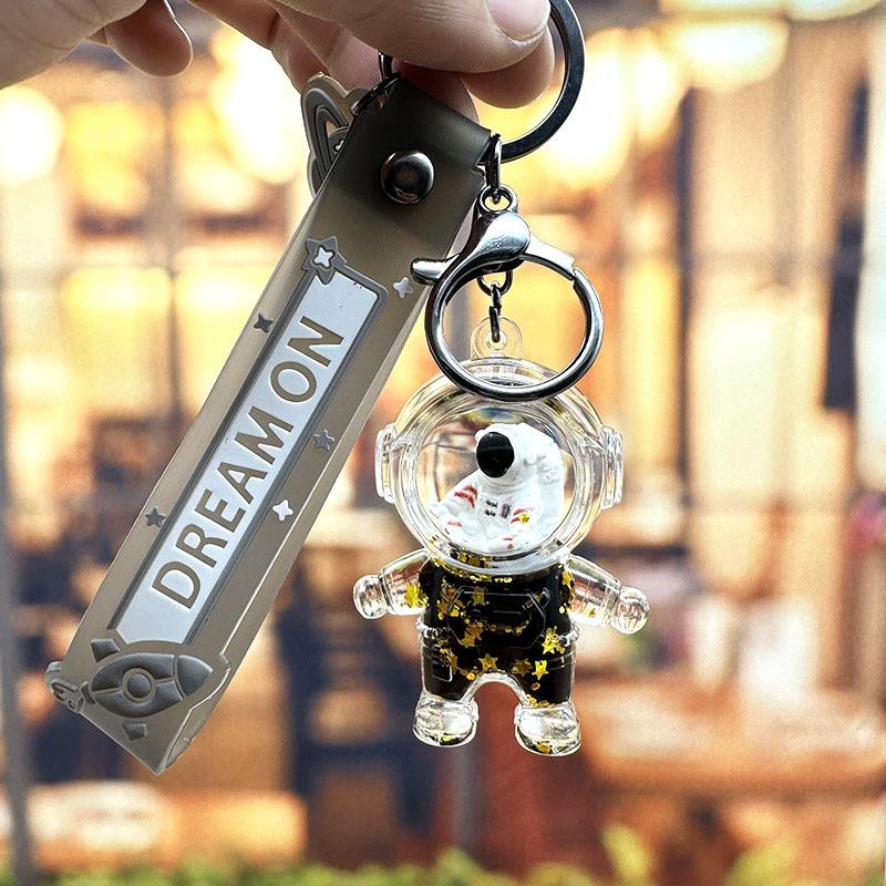Fashion Astronaut Quicksand Bottle Keychain Couple Car Bag Key Chain Astronaut Liquid Drift Bottle Pendant Individually packaged