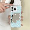 Cute Cat Wave Mirror Is Suitable for Apple 16/15/iphone13promax Huawei Makeup Mirror Mobile Phone Case