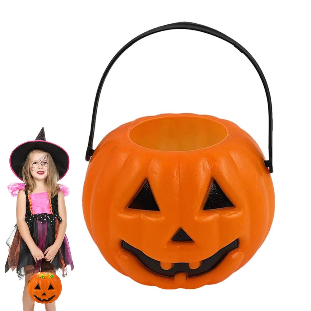 10pc Halloween Candy Bucket Pumpkin Bucket Portable Basket Kids Favor Trick Or Treat Bucket Halloween Party Decoration Supplies