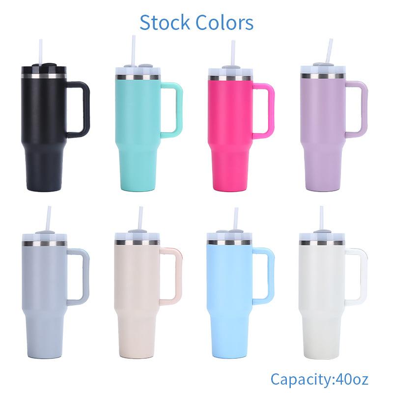 The Second Generation 40Oz Handle Cup 304 Stainless Steel Double-Layer Vacuum Spraying Ice Cup Portable Outdoor Thermos Cup