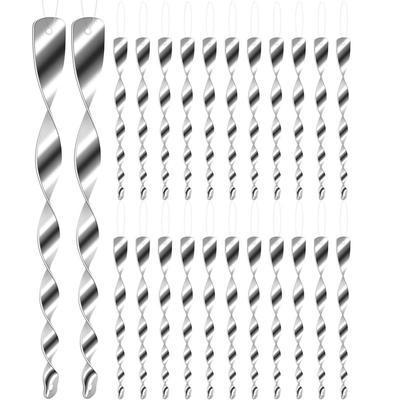 5/30pcs Silver Reflective Bird Repeller Spiral Stick Rotating Bird Deterrent Bird Scare Lawn Garden Decorative Deterrents Stakes