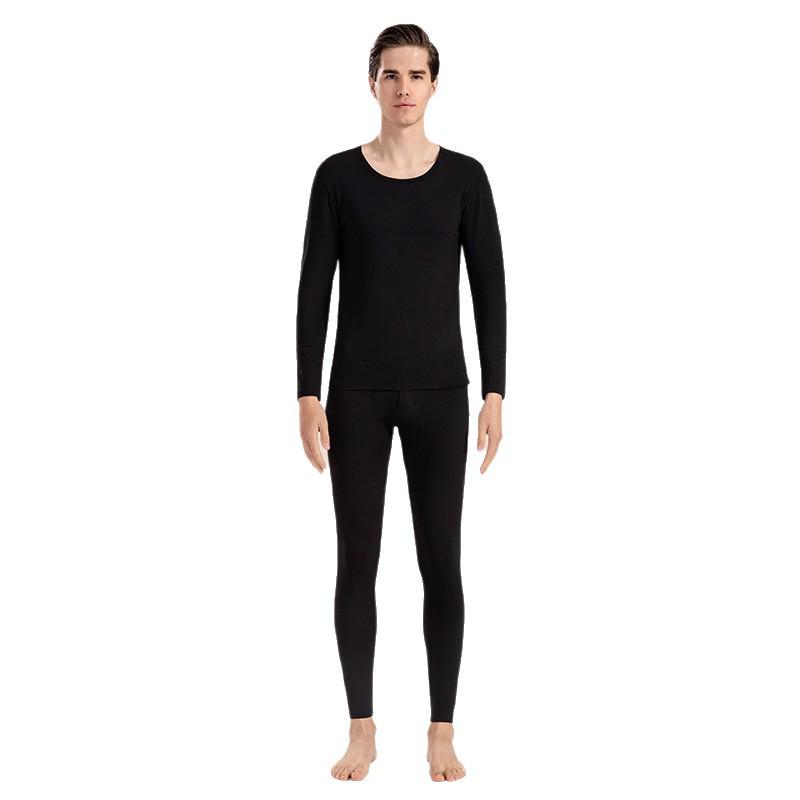 Men's Autumn Pure Cotton Thermal Set: Long Johns & Base Layer Shirt