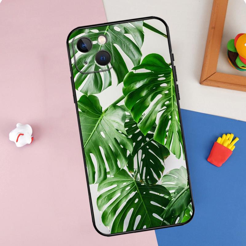 Tropical Leaves Phone Case For iPhone 16 Pro Max 11 12 13 14 15 Pro Max Mini 16e 15 16 Plus XR Cover Shell