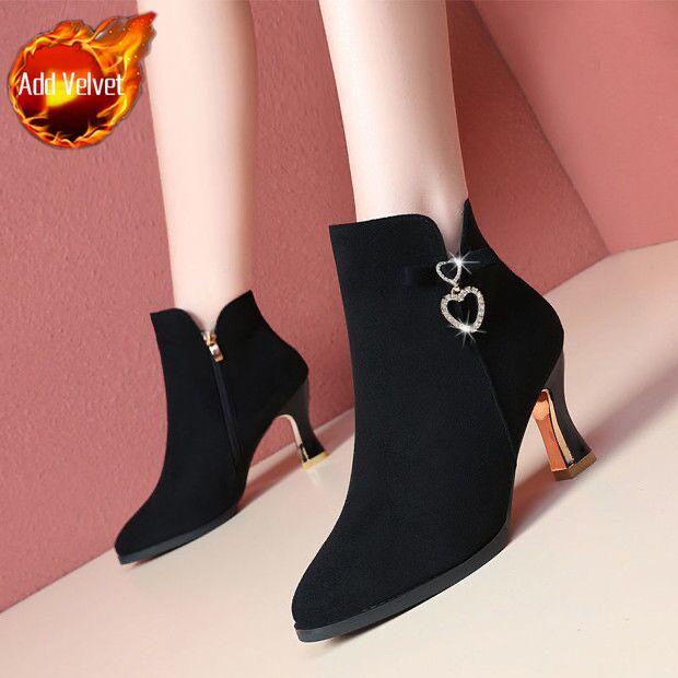 Fashion Booties Plain Warm Fleece-Lined Non Slip Woman Short Shoes Pu Sale Autumn Goth Large Size Trend 2025 Y2k Ankle Boots for Women