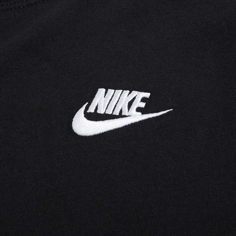 Nike Logo Embroidered Sports Casual Crew Neck Short Sleeve T-Shirt Kids Tops Black FD0927-010