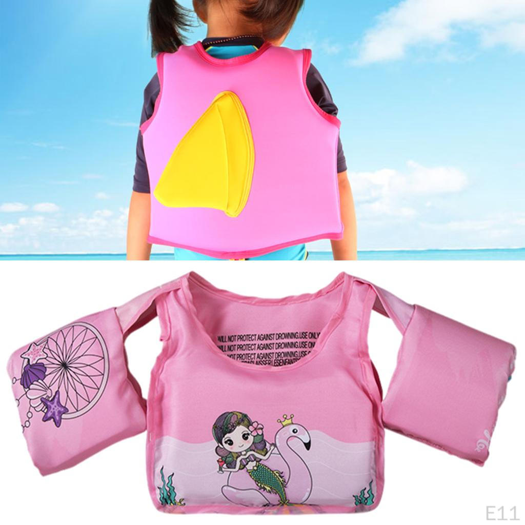 Kids Swim Vest Float Trainer Floating Pool Arm Band Jacket for Baby Children Blue Tailed Mermaid