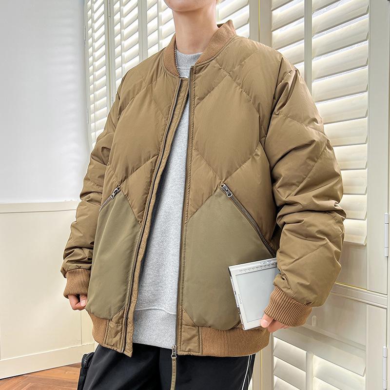 Winter Harbor Style Short Down Jacket Men's Thickened New National Standard White Duck Down Threaded Collar