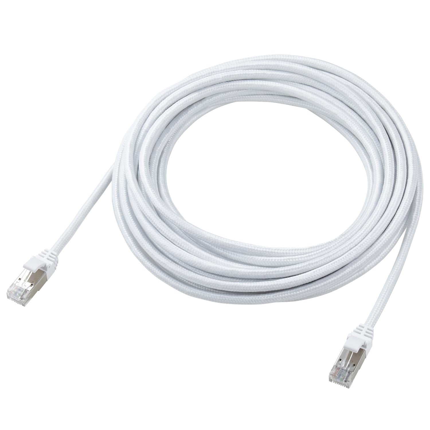 

ELECOM LAN Cable CAT8 7m 40Gbps Nail Break Prevention Mesh Cable White ECLD-OCM/WH70 білий