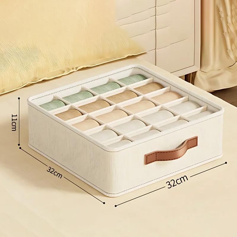 1-5PCSFabric Drawer Organizers for Underwear Socks Bras - Closet Storage Box with Dividers Foldable Wardrobe Shelf Organizer Set