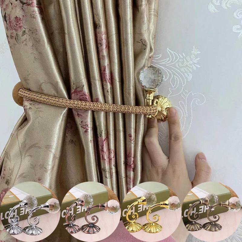 Carved Small Crystal Ball Aluminum Alloy Curtain Wall Hook Crystal Curtain Storage Vacation Home Decoration