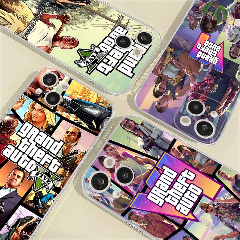 D-Decor T-Theft A-Auto G-GTA Video Game Phone Case For IPhone 17 16 15 14 13 12 11 Pro Max Plus Soft Cover Personalized DIY