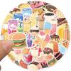 50 Hand-painted Food and Drinks Doodle Stickers Trolley Box Water Cup Diary Waterproof Diy Stickers