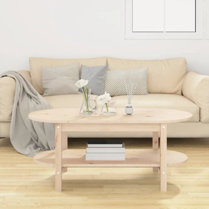VidaXL Table basse 110x55x45 cm Bois massif de pin 822287