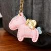 Horse Bag Pendant Compact Mini Keychain Handmade Faux Leather Horse Charm Handbags Wallets Backpacks Bag Accessories