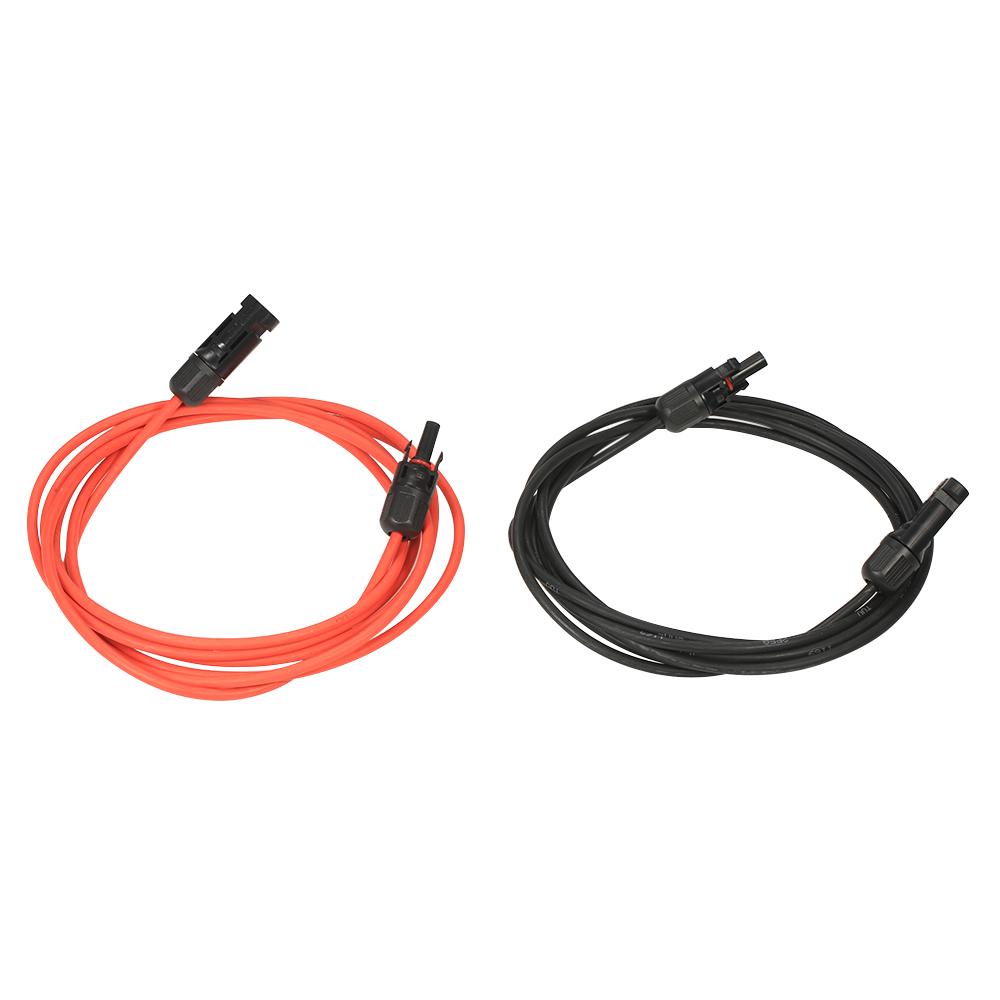 1 Pair 10AWG Solar Panel Extension Cable Wire 10 Feet Black 10 Feet Red/20 Feet Black 20 Feet Red with Female and Male Connector