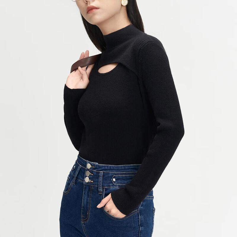 TATU Women's Hollow-Out Knit Pullover Sweater