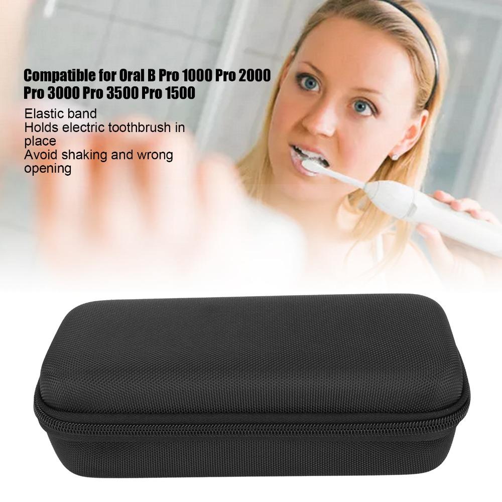 Black Electric Toothbrush Travel Case Travel Storage Toothbrush Case for Oral B Pro 1000 Pro 2000 Pro 3000 Pro 3500 Pro 1500