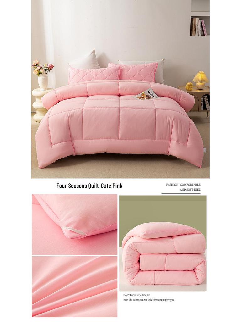 Four Seasons Brushed Quilt: Thick Silk Cotton for Spring, Autumn, and Winter – Ideal for Dorms and Hotels