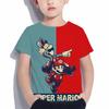Maglietta Fashion Mario 2025 Abbigliamento per Bambini Top Maglietta per Ragazzi Maglietta Gioco Stampa 3D Maglietta Animazione Divertente Manica Corta Abbigliamento per Neonate