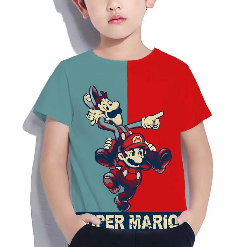 

Модний дитячий топ-футболка з Маріо 2025 Гра 3D-принт Футболка Смішна анімація Короткий рукав Дитячий одяг для хлопчиків Одяг для маленьких дівчаток 100