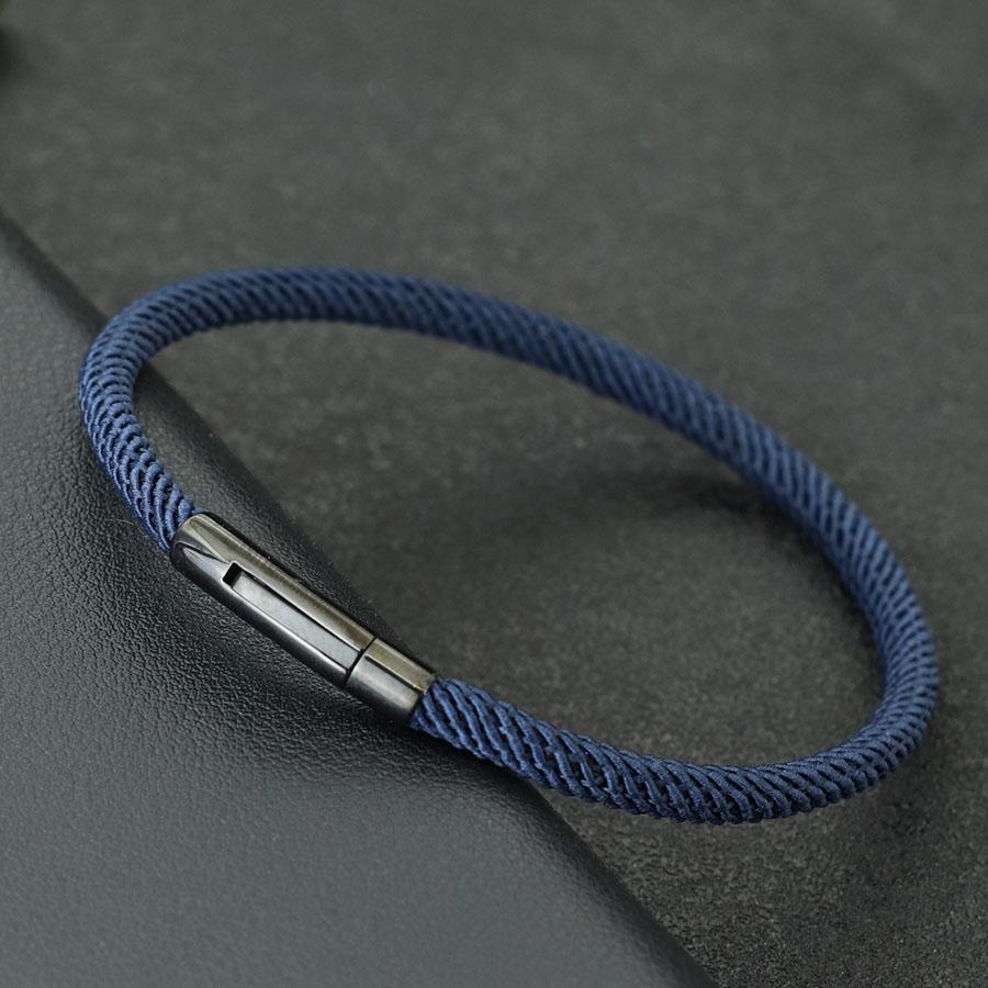 Minimalist Elegance Rope Bracelet Men Grade A 4mm Thread Braslet Homme Stainless Steel Buckle Pulseiras Masculina Armband Herren
